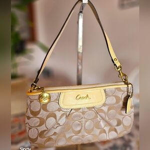 Coach Tan Signature Mini Bag/Wristlet